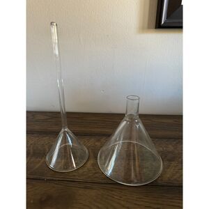 Vintage glass funnels set of 2 Pyrex and Kimax